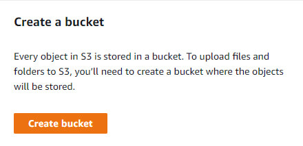AWS portal create S3 bucket